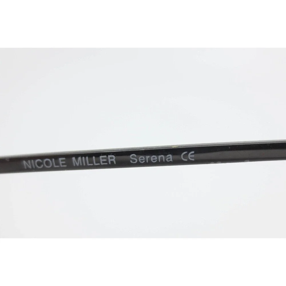 Nicole Miller Serena Dark Wine Oval Metal Eyeglass Frames 135mm Bamboo Temple